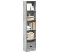 vidaXL Estantería de madera de ingeniería gris hormigón 40x24x176 cm
