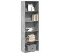vidaXL Estantería de madera de ingeniería gris hormigón 60x30x189 cm
