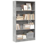 vidaXL Estantería de madera de ingeniería gris hormigón 80x24x143 cm