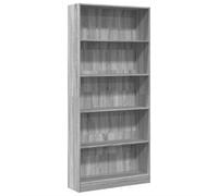 vidaXL Estantería de Madera de ingeniería Gris Sonoma 80x24x176 cm, estantería de Libros, librería, Estante de Almacenamiento