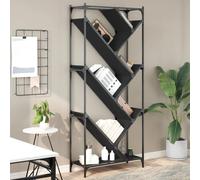 vidaXL Estantería de madera de ingeniería y metal negro 79x30x180 cm