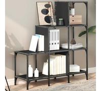 vidaXL Estantería de madera de ingeniería y metal negro 92x30x102 cm