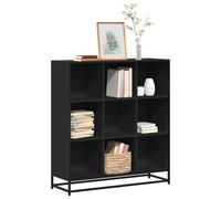 vidaXL Estantería de madera ingeniería y metal negro 97,5x33x107,5 cm