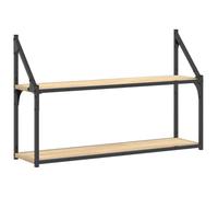 vidaXL Estantería de pared 2 niveles, estantes flotantes, madera ingeniería Roble Sonoma 80x21x51cm