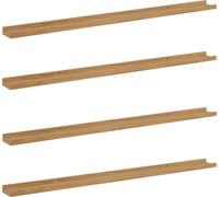vidaXL Estantería de pared, 4 unidades, color marrón, 115 x 9 x 3 cm, material de madera