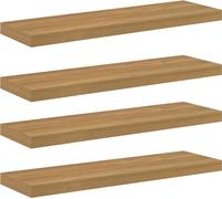 vidaXL Estantería de pared, 4 unidades, color marrón, 80 x 23,5 x 3,8 cm, material de madera