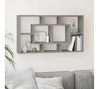 vidaXL Estantería de pared con 8 compartimentos gris hormigón