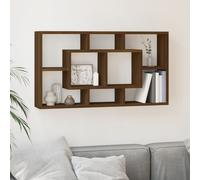 vidaXL Estantería de pared con 8 compartimentos roble marrón