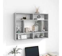 vidaXL Estantería de pared contrachapada gris hormigón 75x16x55 cm