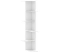 vidaXL Estantería de pared de esquina de madera blanca 36,5x36,5x140 cm