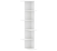 vidaXL Estantería de pared de esquina madera blanca 36,5x36,5x140 cm