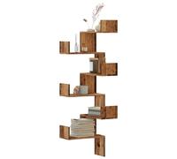 vidaXL Estantería de pared de esquina madera envejecida 45x45x147 cm