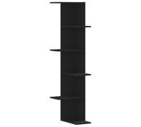 vidaXL Estantería de Pared de Esquina Madera Negra 36,5x36,5x140 cm