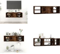 vidaXL Estantería de pared en roble ahumado, 102x30x29 cm, material de madera, estante de pared, estanterías de pared, repisa de pared, estante flotante