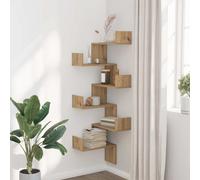 vidaXL Estantería de pared esquina madera roble artisan 45x45x147 cm