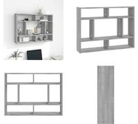 vidaXL Estantería de pared gris Sonoma, 75x16x55 cm, material de madera, estantería de pared, estanterías, estantería cubo, organizador tipo cubo