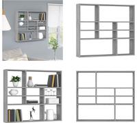vidaXL Estantería de pared gris Sonoma, 90x16x78 cm, material de madera, estantería de pared, estanterías, almacenamiento en cubos, estantería en forma de cubo