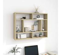 vidaXL Estantería de pared madera contrachapada color roble 75x16x55cm