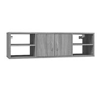 vidaXL Estantería de Pared Madera contrachapada Gris 102x30x29 cm, estantería Colgante, estantería Flotante, librería de Pared