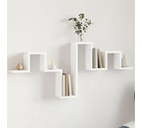 vidaXL Estantería de Pared Madera de ingeniería Blanco 104,5x10x43 cm, estantería de almacenaje, Estante de Pared, estantería de Pared Colgante