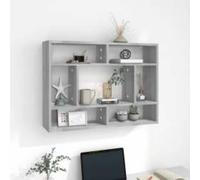 vidaXL Estantería de Pared Aparador Mueble Dormitorio Entrada Estante Cajón Almacenaje Flotante Salón Madera Contrachapada Gris Sonoma