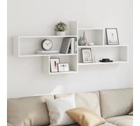 vidaXL Estantería de pared madera ingeniería blanca 167,5x18x68 cm