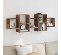 vidaXL Estantería de pared madera ingeniería envejecida 129x18x42 cm