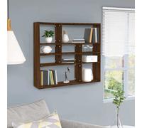 vidaXL Estantería de pared madera ingeniería roble marrón 90x16x78 cm