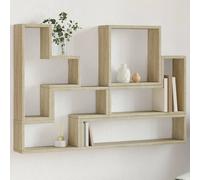 vidaXL Estantería de pared madera ingeniería roble Sonoma 96x12x64 cm