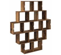 vidaXL Estantería de pared, madera reciclada, 120 x 20 x 136 cm, material de madera