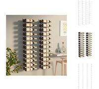 vidaXL Estantería de pared para 24 botellas, 2 unidades, color blanco, hierro - Estanterías para vino