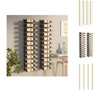 vidaXL Estantería de pared para 24 botellas, 2 unidades, hierro dorado - Estanterías para vino