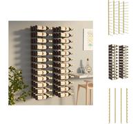 vidaXL Estantería de pared para 36 botellas, 2 unidades, hierro dorado - Estanterías para vino