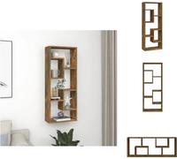 vidaXL Estantería de pared, roble ahumado, 36x16x90 cm, material de madera, estanterías de pared