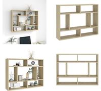 vidaXL Estantería de pared, roble Sonoma, 75x16x55 cm, material de madera - Estantería de pared - Estanterías de pared - Repisa de pared - Repisas de pared