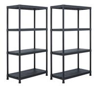 vidaXL Estantería de plástico 2 Unidades 60x30x138 cm Negro