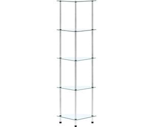 vidaXL Estantería decorativa con 5 estantes, transparente, 30x30x130 cm, vidrio templado