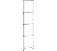 vidaXL Estantería decorativa con 5 estantes, transparente, 30x30x130 cm, vidrio templado - Estantería - Estanterías - Vitrina - Vitrinas