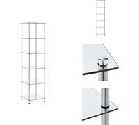 vidaXL Estantería decorativa con 6 estantes transparentes, 40x40x160 cm, vidrio templado - Estanterías y librerías