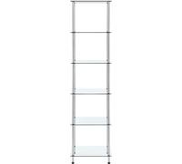vidaXL Estantería decorativa con 6 estantes transparentes, de 40x40x160 cm, fabricada en cristal templado
