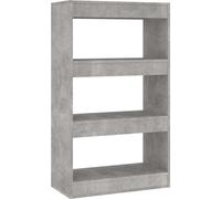 vidaXL Estantería/Divisor de ambientes, color gris cemento, 60x30x103 cm, material compuesto de madera