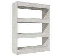 vidaXL Estantería/Divisor de ambientes, color gris cemento, 80x30x103 cm, material compuesto de madera