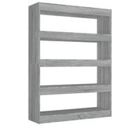 vidaXL Estantería/divisor de espacios 100x30x135 cm Blanco, Negro, Roble Sonoma Mueble Almacenaje Estantería para Oficina, Estudio, Dormitorio Estantería/Librería/ mueble de Almacenamiento Sonoma gray