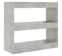 vidaXL Estantería/divisor de espacios 80x30x72 cm Blanco, Negro, Roble Sonoma Mueble Almacenaje Estantería para Oficina, Estudio, Dormitorio Estantería/Librería/ mueble de Almacenamiento Concrete gray