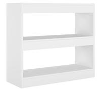vidaXL Estantería/Divisor de Espacios Armario Estante Separador Partición Pantalla de Privacidad Mueble Librería Blanco 80x30x72 cm