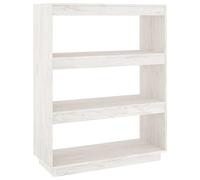 vidaXL Estantería/Divisor de Espacios Armario Estante Separador Partición Pantalla de Privacidad Mueble Librería Blanco 80x35x103 cm Madera Pino