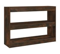 vidaXL Estantería/Divisor de Espacios Armario Estante Separador Partición Pantalla de Privacidad Mueble Librería Color Roble Ahumado 100x30x72 cm