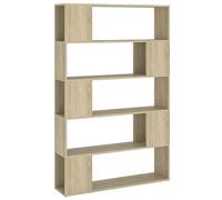 vidaXL Estantería Divisor de Espacios Armario Estante Separador Partición Pantalla de Privacidad Mueble Librería Contrachapada Sonoma 100x24x155 cm