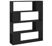 vidaXL Estantería Divisor de Espacios Armario Estante Separador Partición Pantalla de Privacidad Mueble Librería Negro 100x24x124 cm