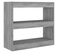 vidaXL Estantería/Divisor de Espacios Armario Estante Separador Partición Pantalla de Privacidad Mueble Librería Gris Sonoma 80x30x72 cm
